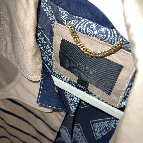 Like New J. Crew Striped Trench Coat - Perfect for Fall! - Picture 7 of 8